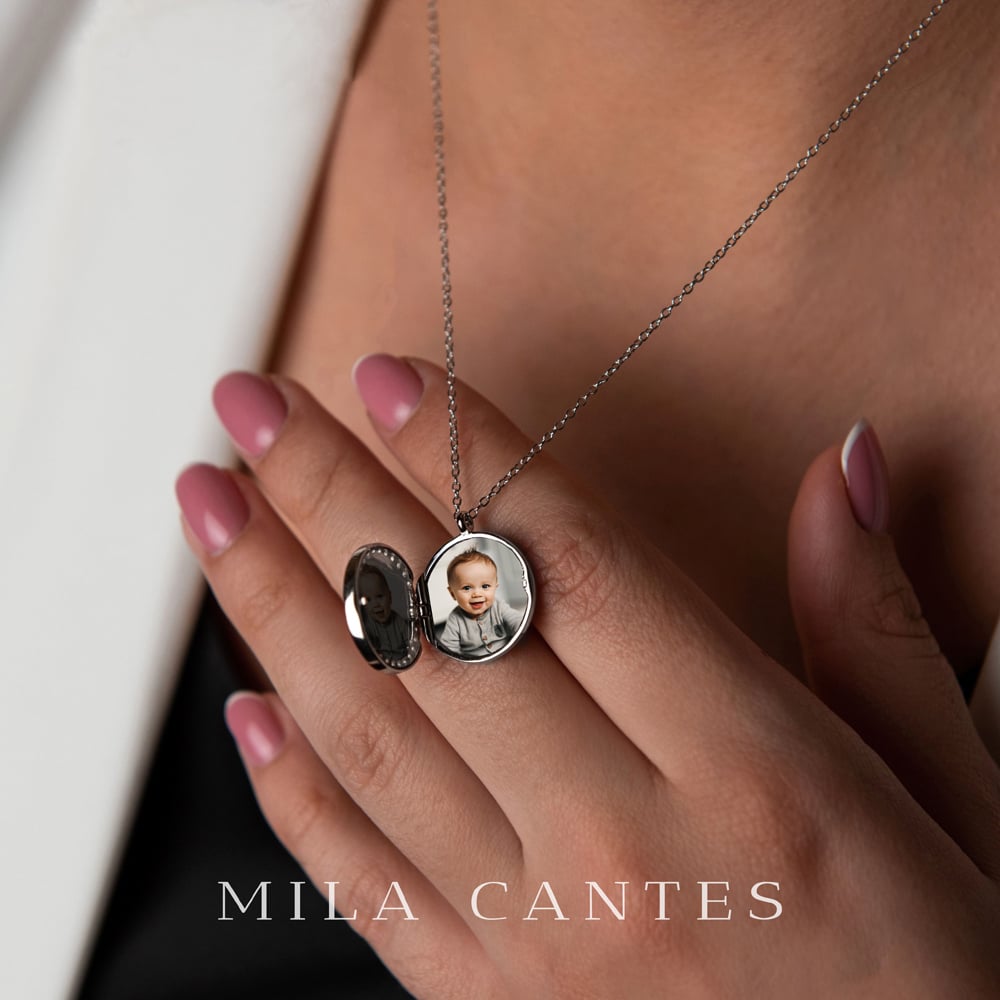 LUNA LOCKET | Initial Letters | Sterling Silver - MILA CANTES